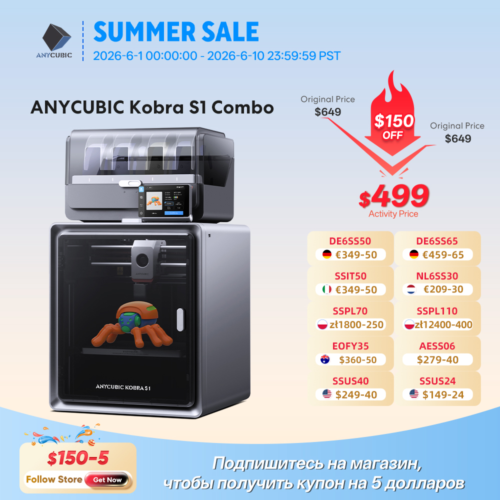 3D Printing Online Service - Anycubic Kobra S1 Combo Multi-Color 3D