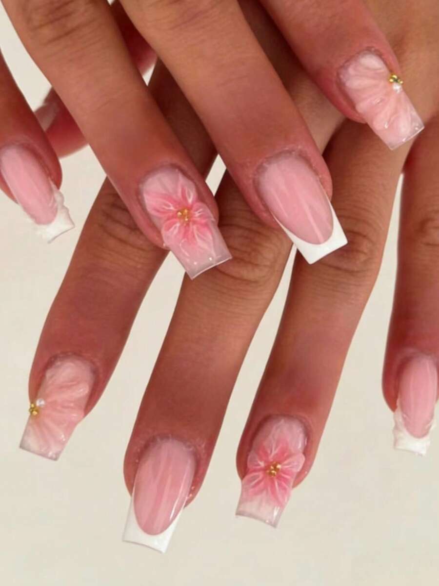 3D Printing File Free - 24Pcs Acrylic Square Press-On Nails With