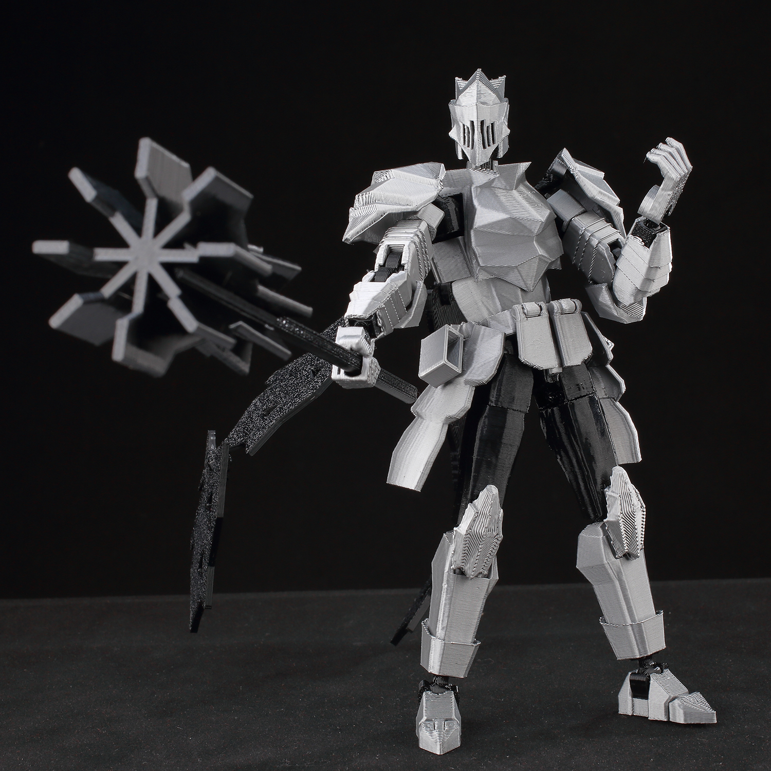 3D Printing Online Service - ​9L3D Lucky13 Silver Knight Robot Action