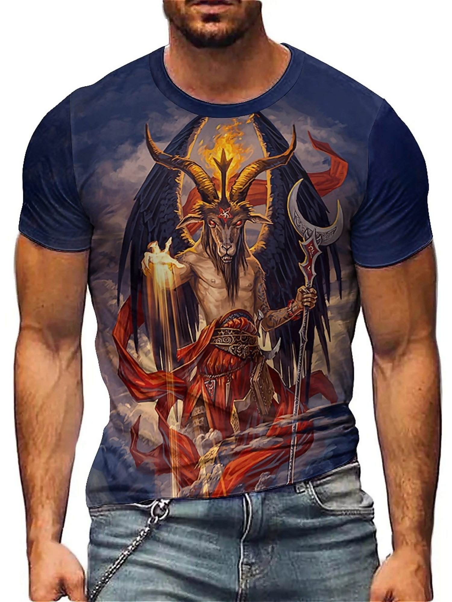 3D Printing Design - Men's 3D Demon Print T-Shirt |