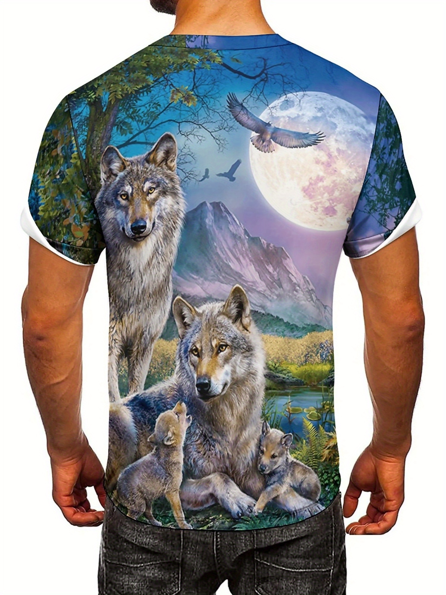3D Wolf Pack Print T-Shirt - S - 3D Printing Design avis et prix