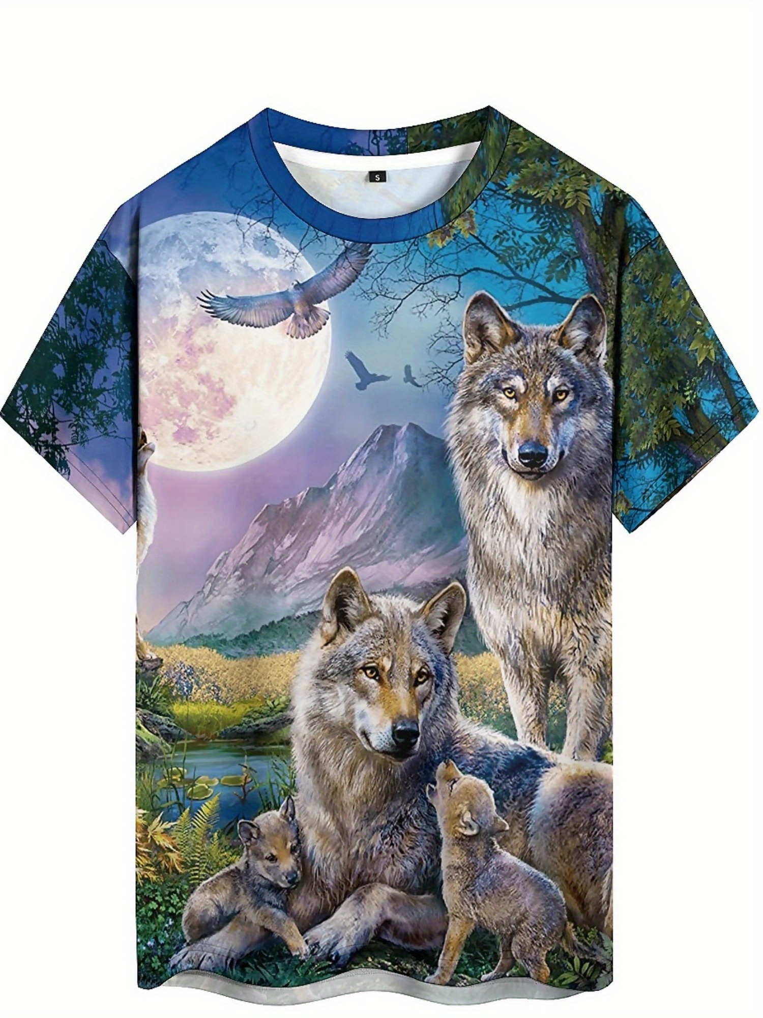 3D Wolf Pack Print T-Shirt - S - 3D Printing Design avis et prix