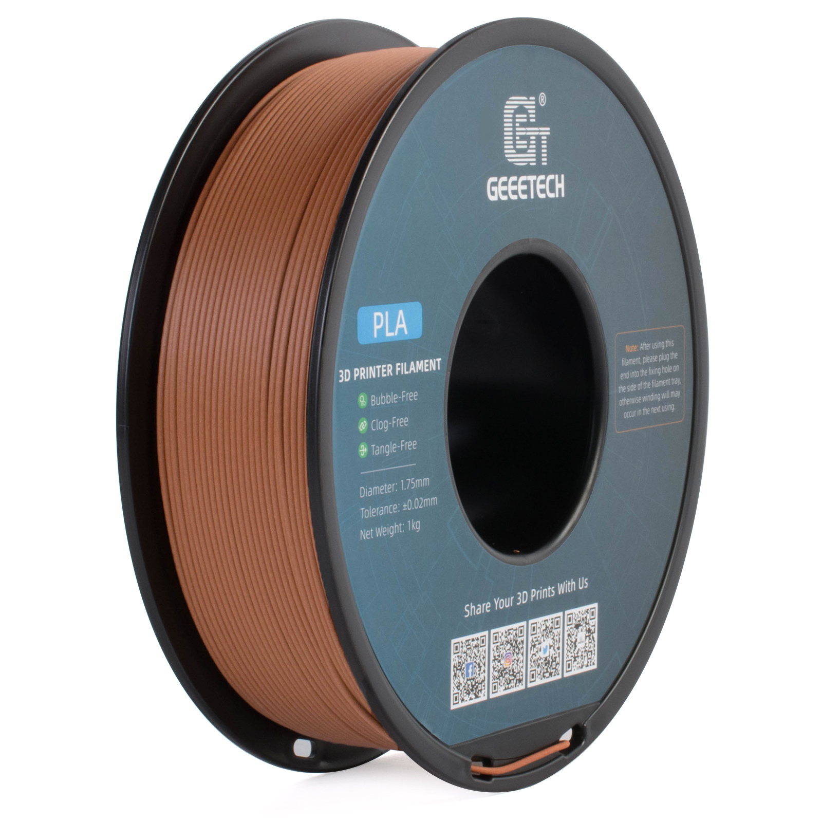 Geeetech Wood PLA 1kg 1.75mm F - 3D Printing Warehouse avis et prix