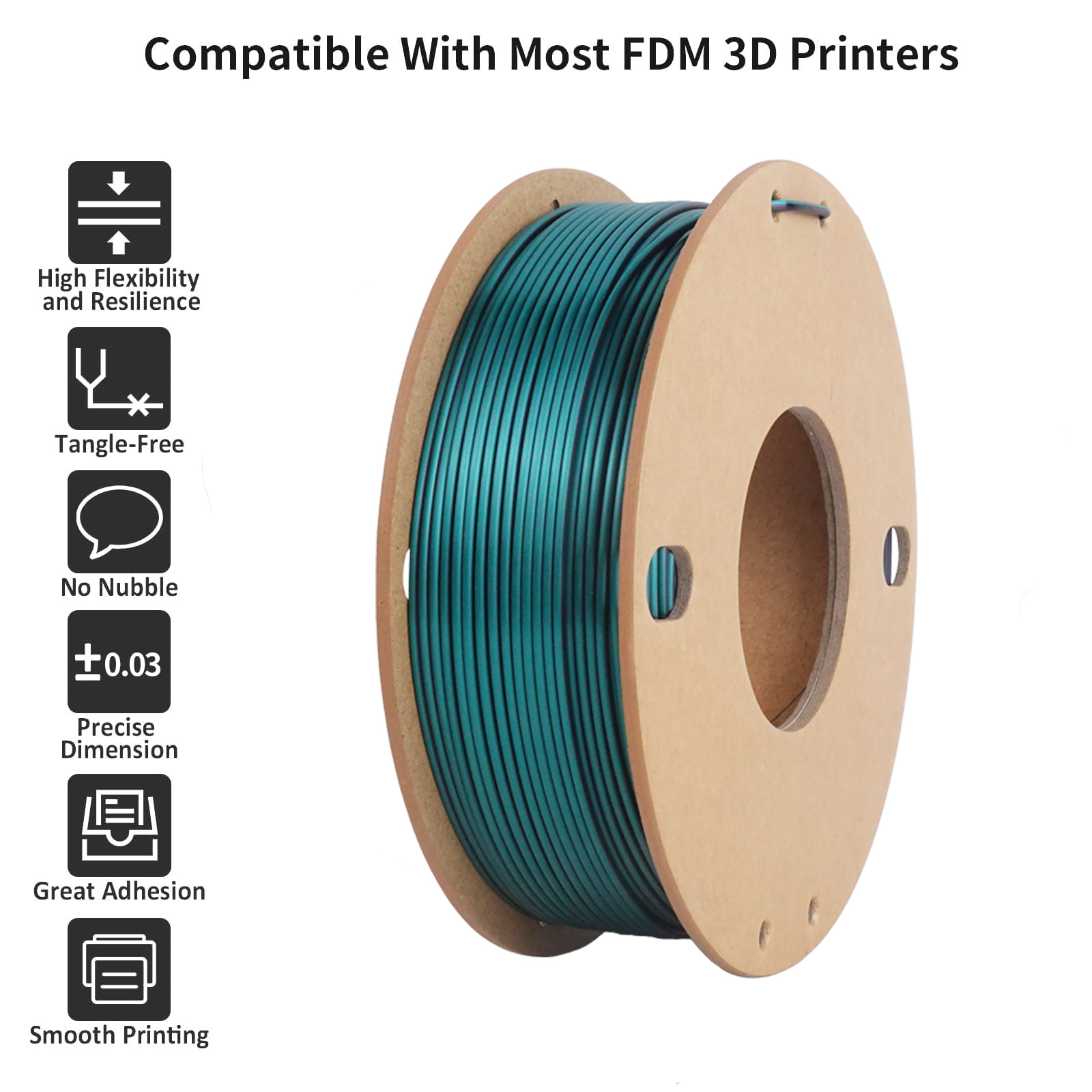 Silk Black Green PLA, Dual Col - 3D Printing Link avis et prix