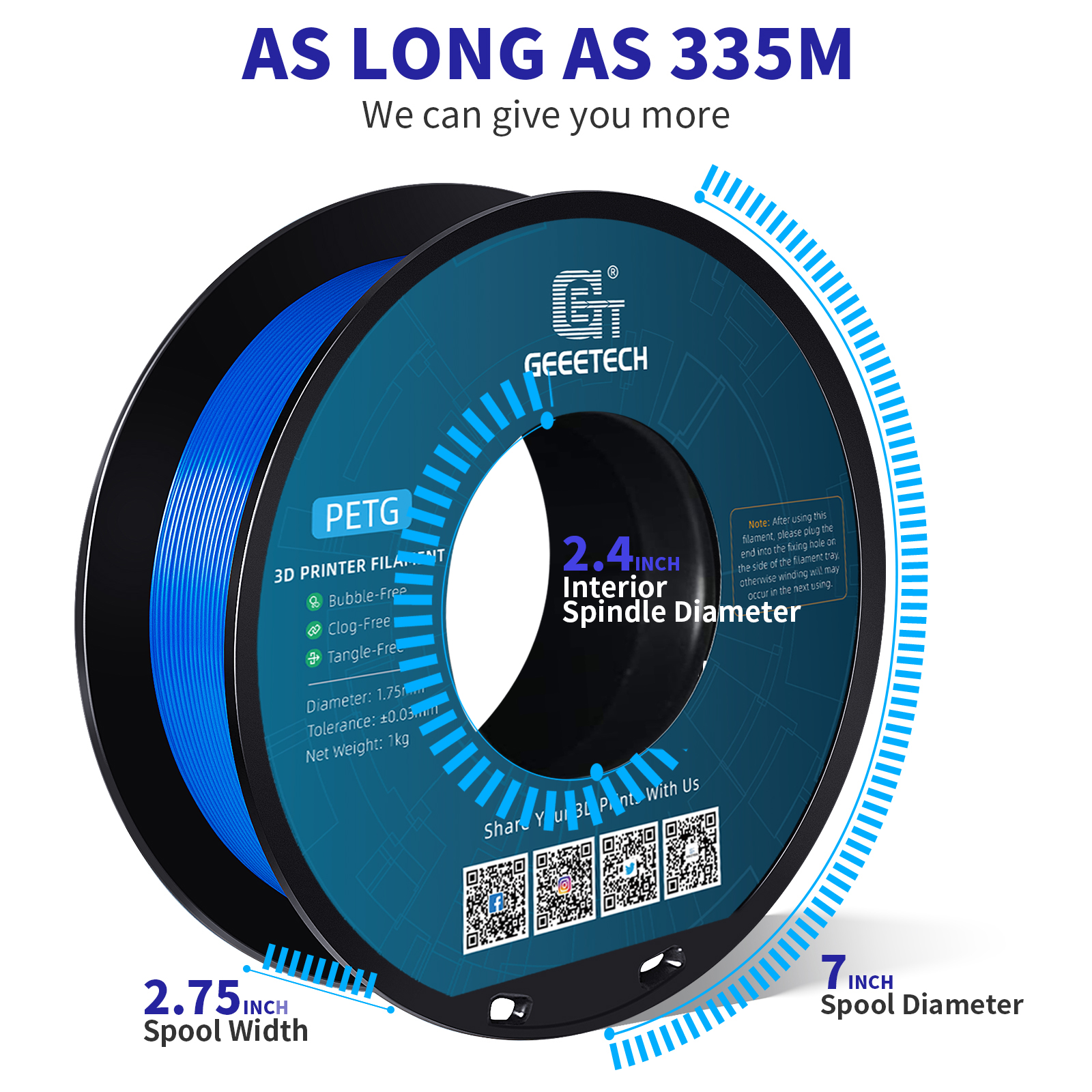Geeetech 5kg PETG 1.75mm Filam - 3D Printing Warehouse avis et prix
