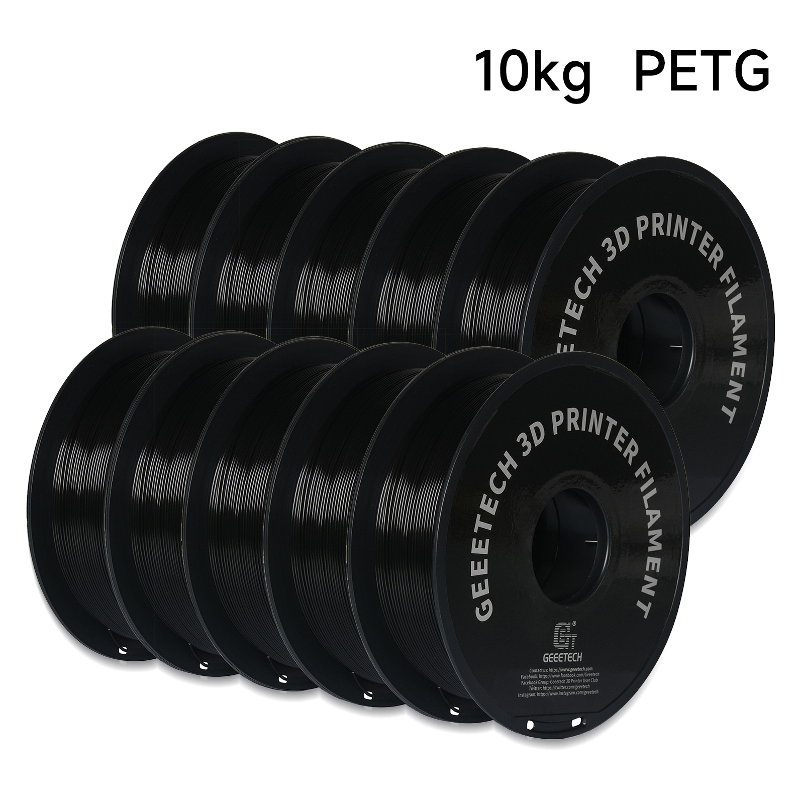 Geeetech PETG 10kg 1.75mm Fila - 3D Printing Warehouse avis et prix