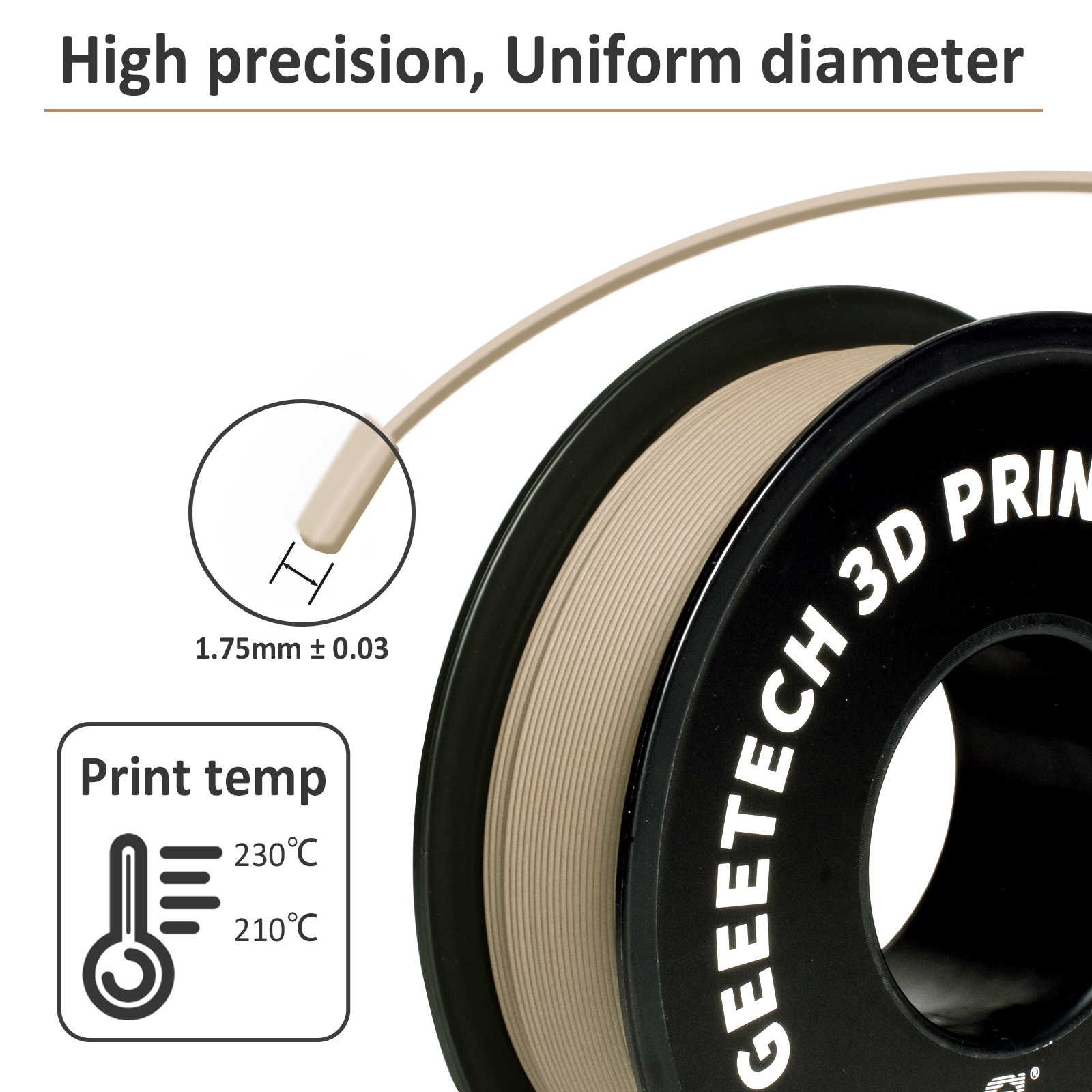 Geeetech Wood PLA 1kg 1.75mm F - 3D Printing Warehouse avis et prix