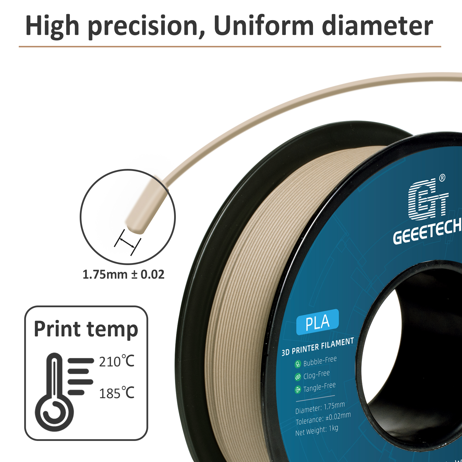 Geeetech Wood PLA 5kg 1.75mm F - 3D Printing Warehouse avis et prix