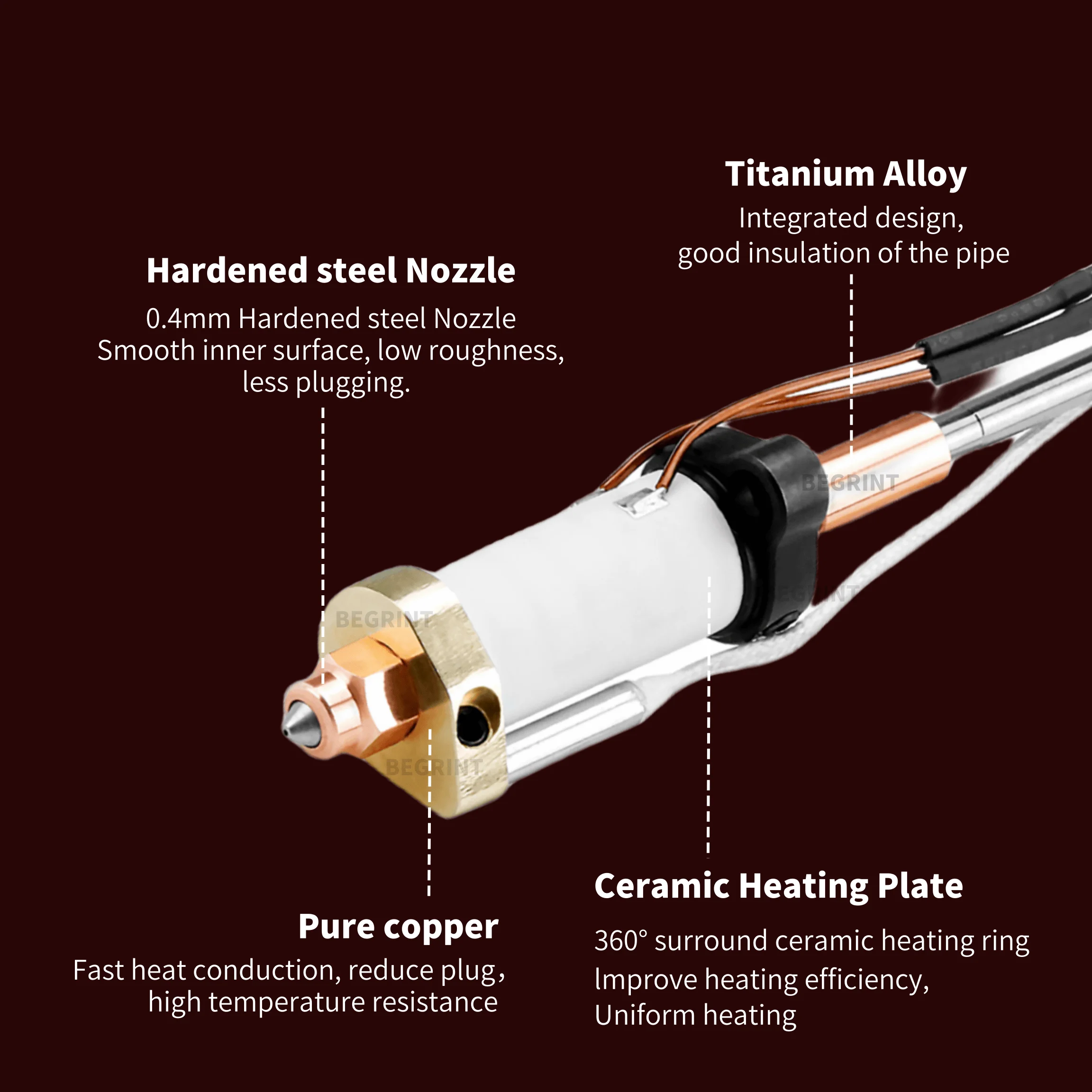 High Temp Ceramic Heater Hoten - 3D Printer Hotend Kit avis et prix
