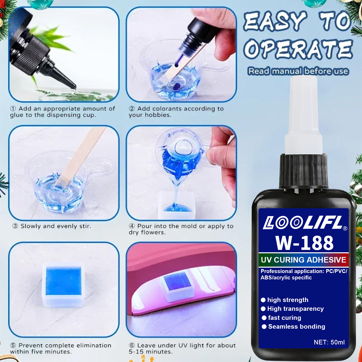 LOOLIFL 188 Strong 50ml UV res - Resin Curing Station avis et prix