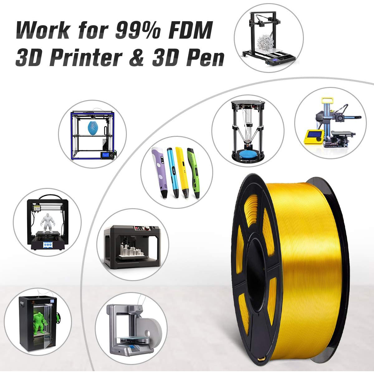 PLA Silk Gold 3D Print Filamen - 3D Printing Fdm avis et prix